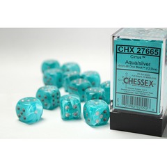 Chessex 12ct d6 16mm - Cirrus: Aqua/Silver CHX27665